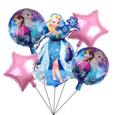 New Design Baby Shower Girl Foil Balloons Frozen Princess Round Cartoon Frozen Character Foil Balloon for Happy Birthday