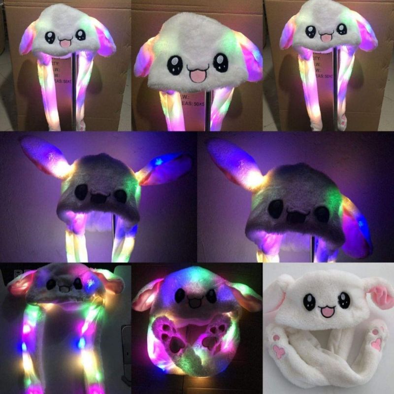 LED Funny Toys Pinching Airbag Cap Plush Cute Hat