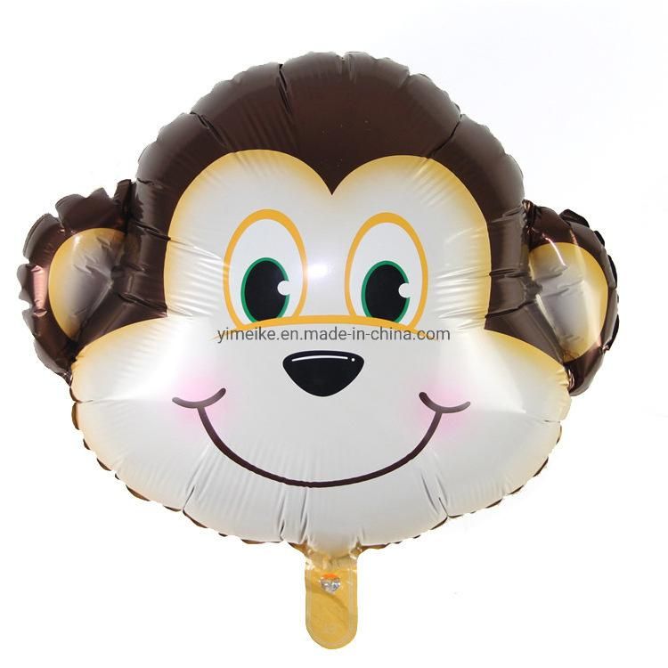 Cartoon Animals Aluminum Foil Balloon Lions Tigers Deer Cows Head Balloon