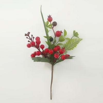 Christmas Berries Berry Red Fruit Plant Berries Artificial Flower Red Cherry Branches Flower Christmas Decorative Christmas Ornaments