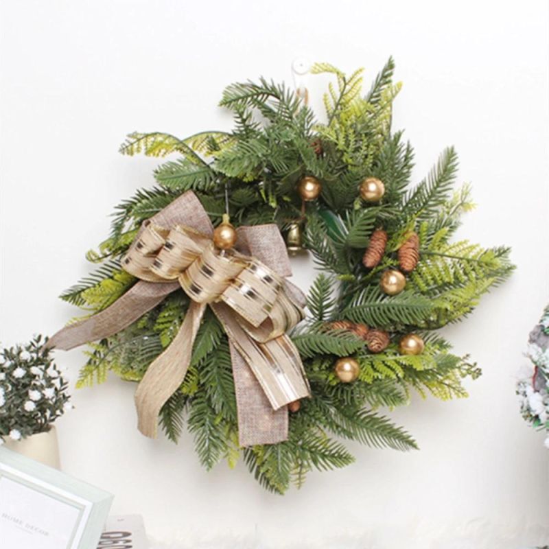 China Supplier OEM Customized Christmas Wreath with Ribbon Baubles Decorations