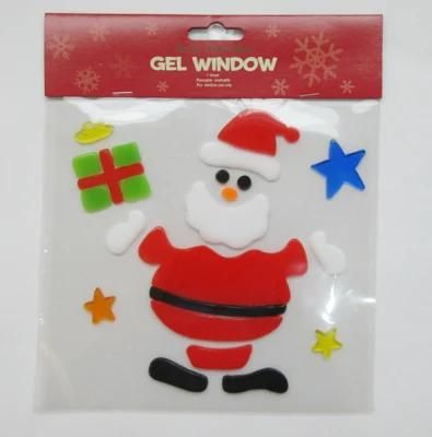 Good Quality TPR Christmas Jel Sticker for Home Decoration