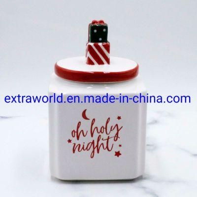 Christmas Ceramic Canister Tea Coffee Sugar Storage Jar