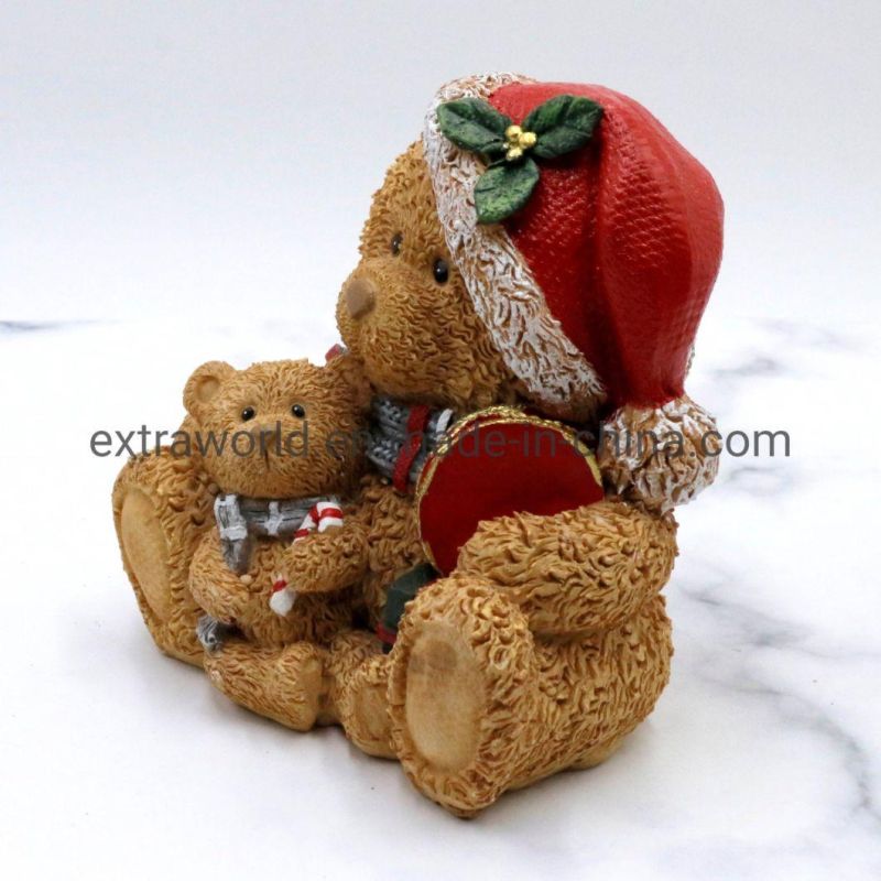 Resin Teddy Bear Cute Figure Table Decoration for Kid Gift