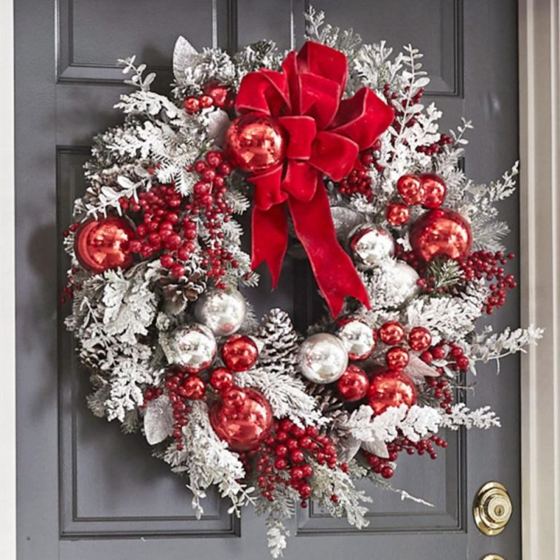 Christmas Holiday Decoration Custom Wreath with Ornaments Decorations