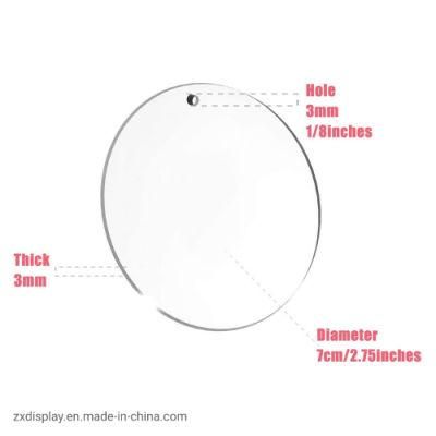 Custom Round Acrylic Blank Circle with Hole for Christmas Ornaments