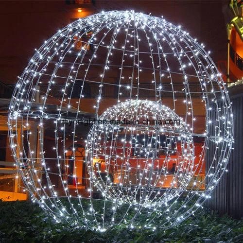 60cm LED Christmas Motif Lighting Christmas Balls with Anti-Rust Frame