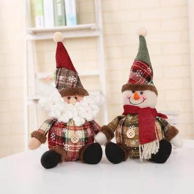 Customized Christmas Soft Toys Santa Claus Dolls Cute Snowman Elk Doll Christmas Santa &amp; Snowman Doll