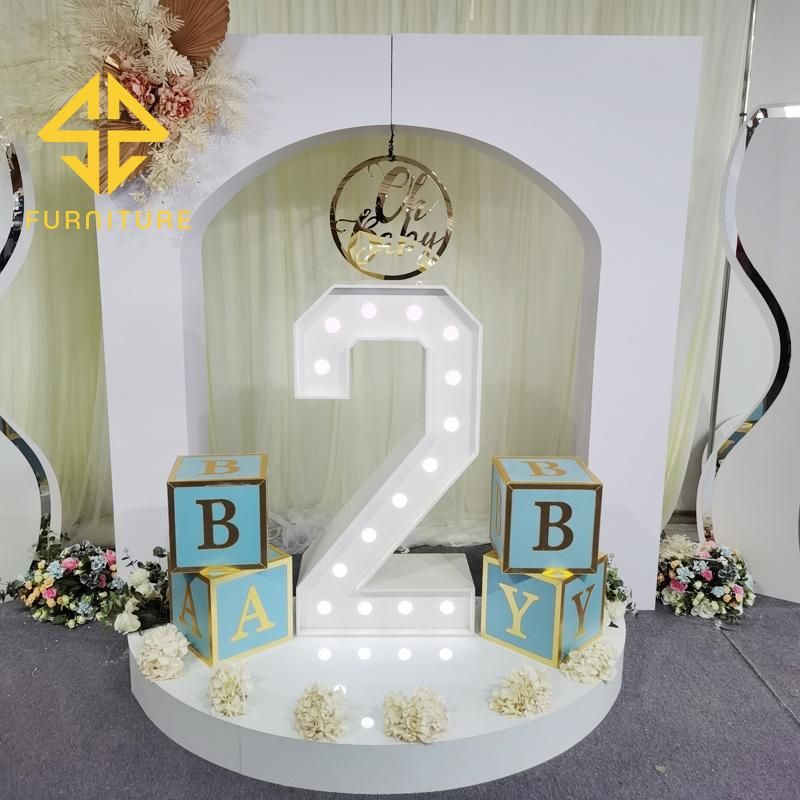 New Design Luxury Modern Wedding Banquet Event Decoration PVC White Backdrop