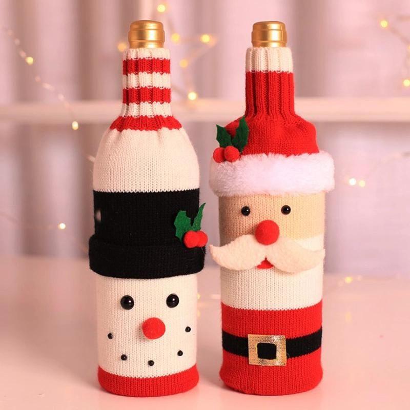 Christmas Wine Bottle Decorations Xmas Colorful Wine Bottles Bags