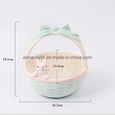 2022 Ceramic Fruit Basket with Colored Drawing for Wedding Birthday Party Decor