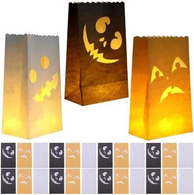 Flame Retardant Halloween Candle Bag Hollowed-out Candle Paper Bags