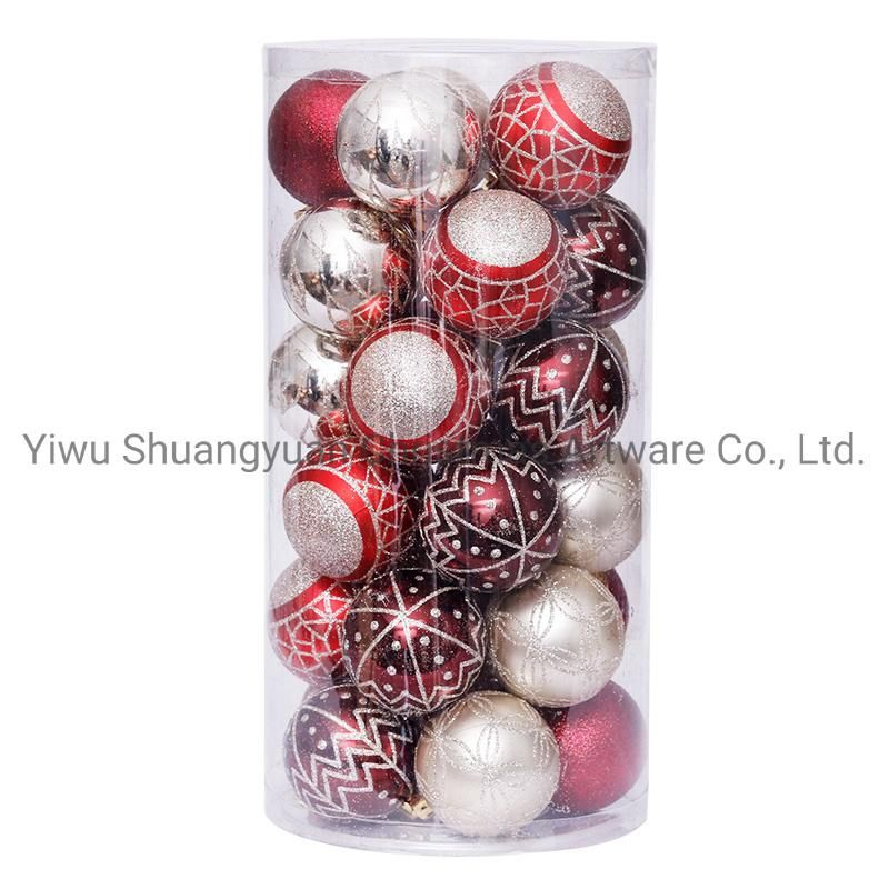 New Design High Sales Christmas Shiny Painted Ball for Holiday Wedding Party Decoration Supplies Hook Ornament Craft Gifts