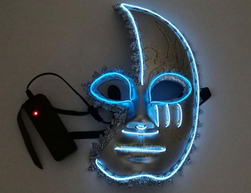 LED Mask Halloween Costume Two-Color Mask Half-Moon Female Mask