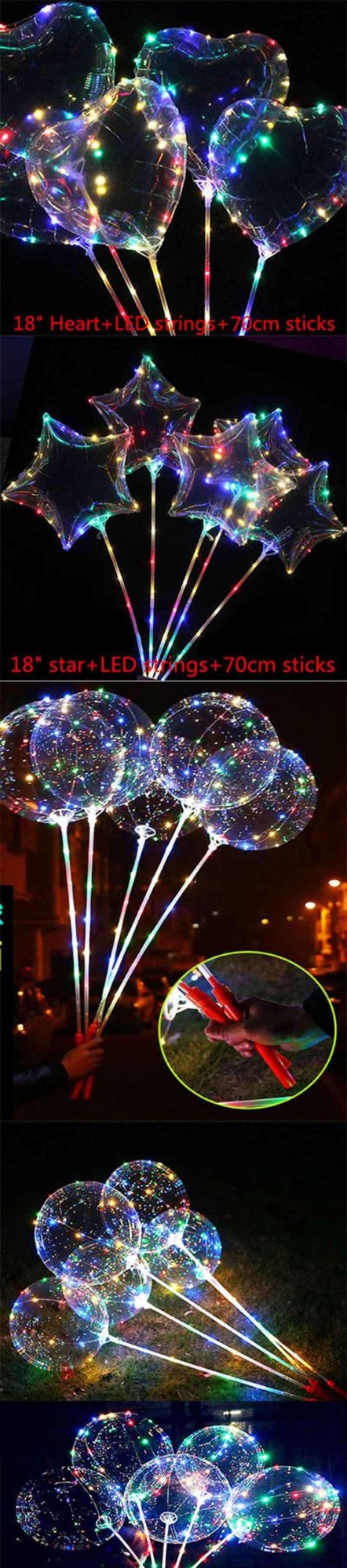 Large Flashing Glowing Air Bobo Balloon Light Latex LED Balloons