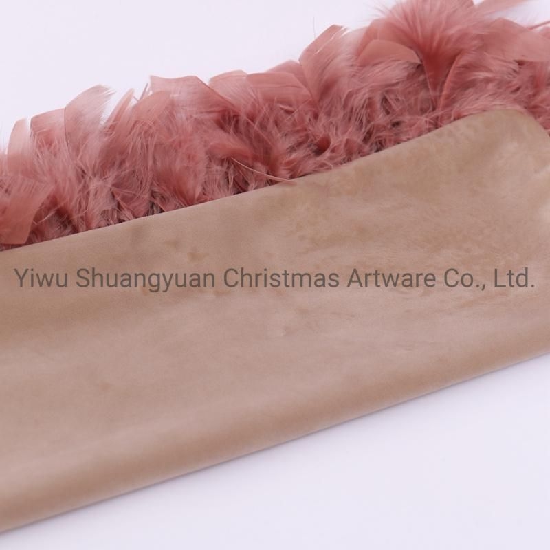 New Design Christmas Bolster Pillow with Feather for Holiday Wedding Party Home Decoration Hook Ornament Craft Gifts