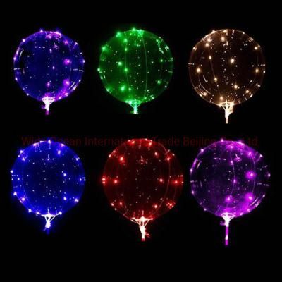 LED Light Flashing Clear Transparent Bobo balloon Custom Printed Bubble Balloon