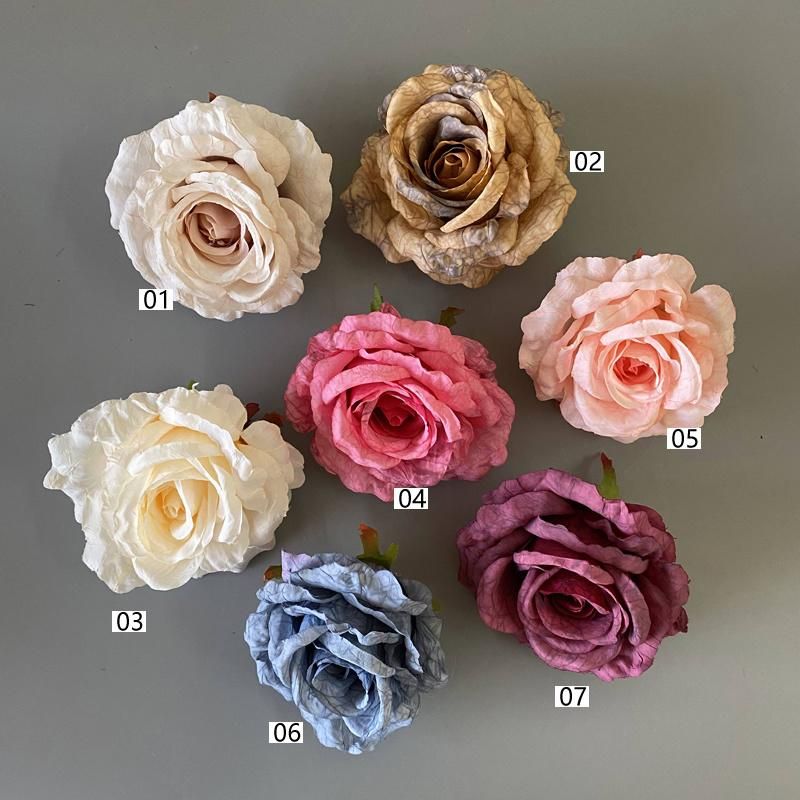 Wholesale Artificial Rose Flower Heads Silk Flower Wall Panel Flower Heads