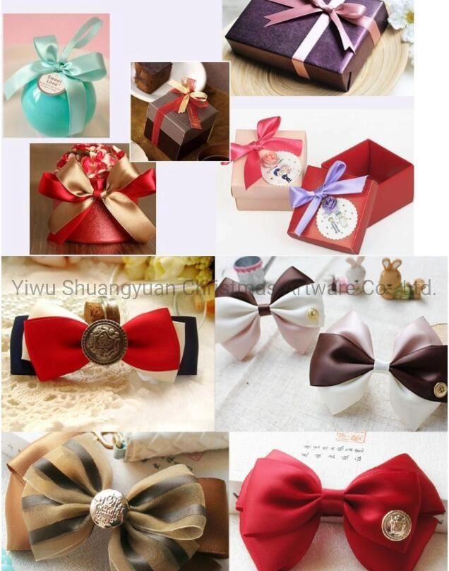 fashion Colourful Satin Ribbon for Weeding Christmas Party Gift Baking Packing Bow Card Decoration