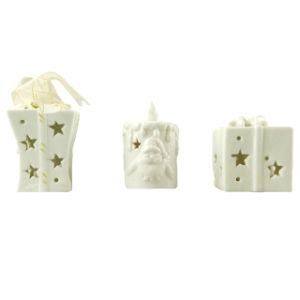 Ceramic Christams LED Hanging Ornament for Christmas Decoration
