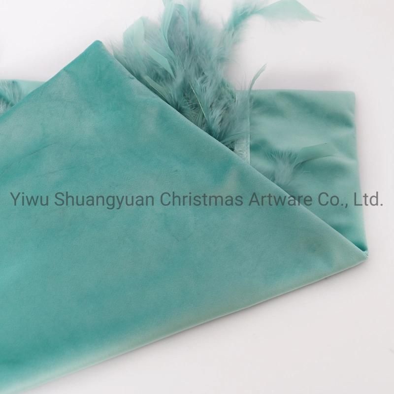 New Design Christmas Bolster Pillow with Feather for Holiday Wedding Party Home Decoration Hook Ornament Craft Gifts