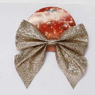 Max Size 32*38cm Gold Painting Bowknot for Chrismtas Tree Top Deco