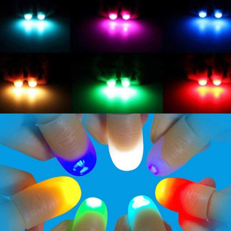 LED Finger Lamps Fake Light Fingers Magic Thumb Tips Toy