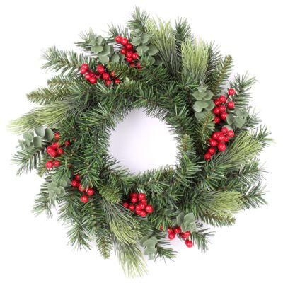 Yh2014 40/50/60cm Christmas Ornament Wreath Decoration Flower Green Ring Door Hanging Shop Scene Layout