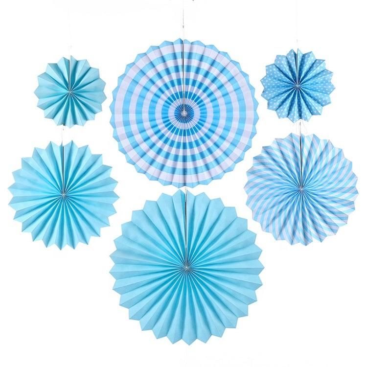 Hot Hanging Decoration Items Paper Fans Assorted Color Party Decoration