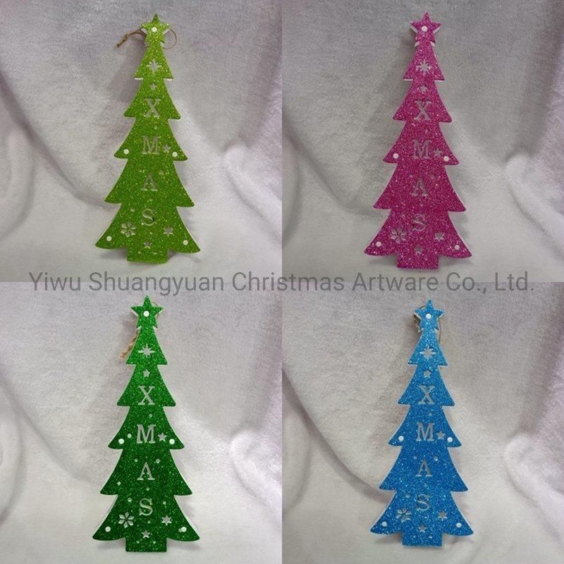 Christmas LED Paper Board with Tree for Holiday Wedding Party Decoration Supplies Hook Ornament Craft Gifts