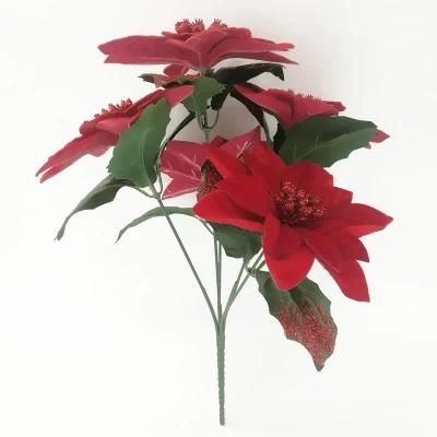 Wholesale Artificial Christmas Flower Head for Tree Wreaths Decoration
