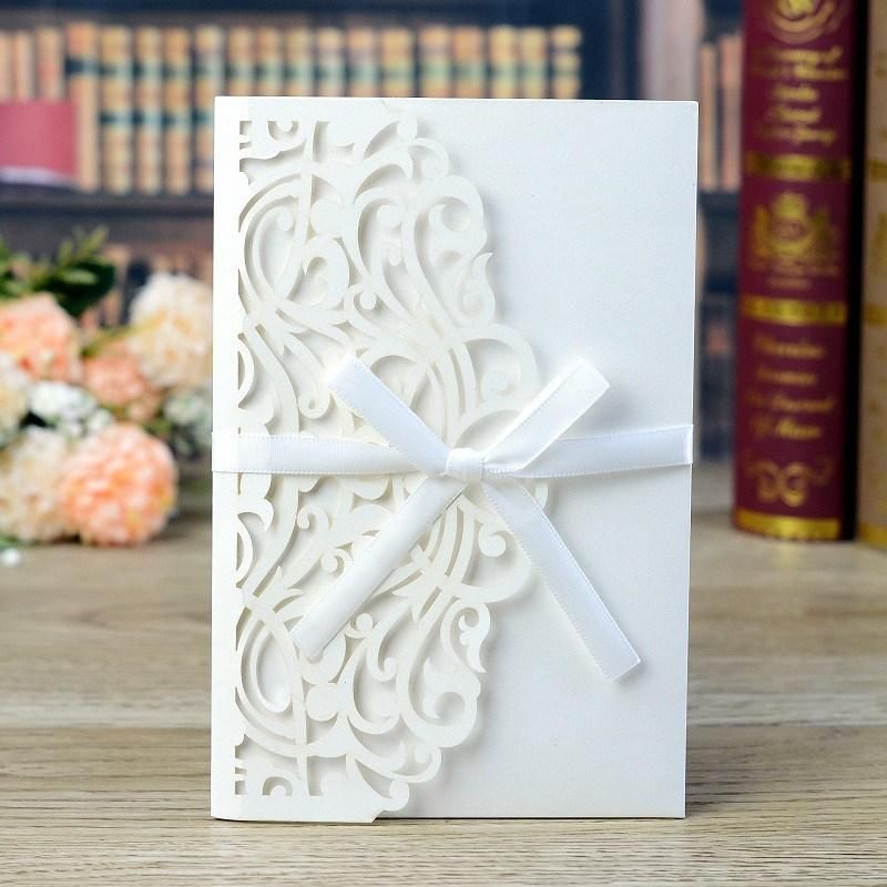 3D Laser Cut Wedding Invitations Card Birthday Cake Butterfly Invitation