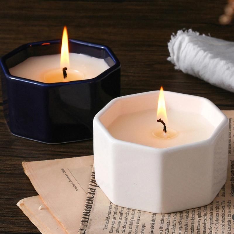 Matte Ceramic Candle Vessel White Round Candle Jar