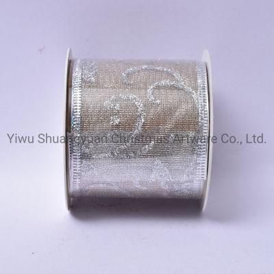 Christmas Ribbon Decor for Holiday Wedding Party Decoration Supplies Hook Ornament Craft Gifts