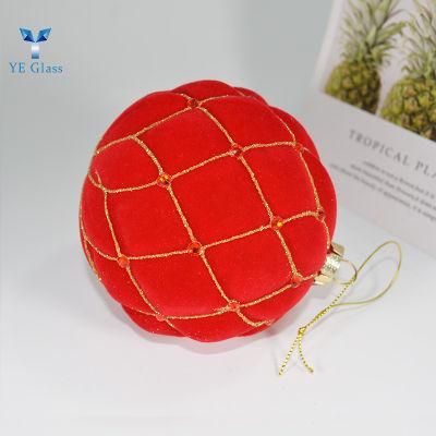 Customized Red Round Shape Reseau Glass Balls for Decoration