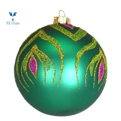 Popular Design Blue Christmas Ball Glass Hanging Ornaments