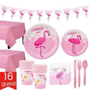 Amazon&prime; S Flamingo Party Tableware Children&prime; S Birthday Decoration Supplies