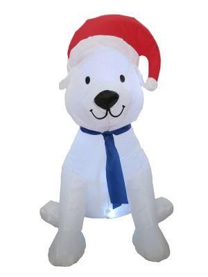 4FT Inflatable Polar Bear, LED Light Blow up Home Yard Decoration