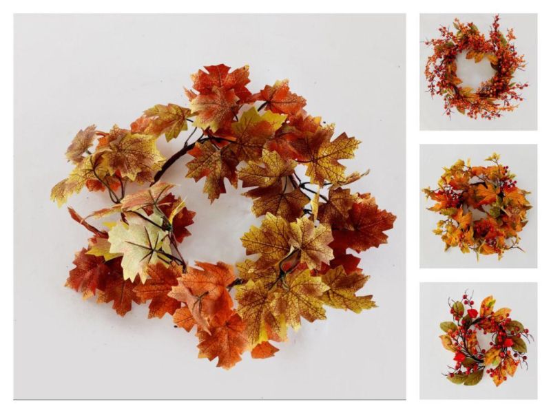 Manufacturer Customized Home Decor Fall Wreath Autumn Decoration