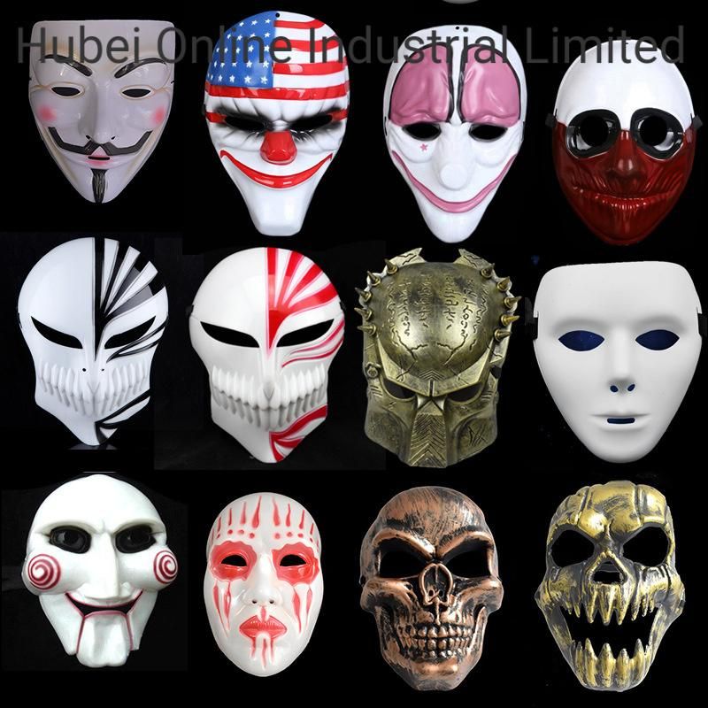 Halloween Clown Mask Man Harvest Day Horror Skull Half Face Masquerade Costume Props Holiday Mask