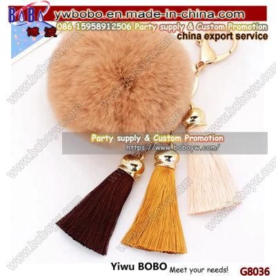 Tassel Keychain Charm Rabbit Fur POM POM Ball Key Chain Keyring Christmas Products (G8036)