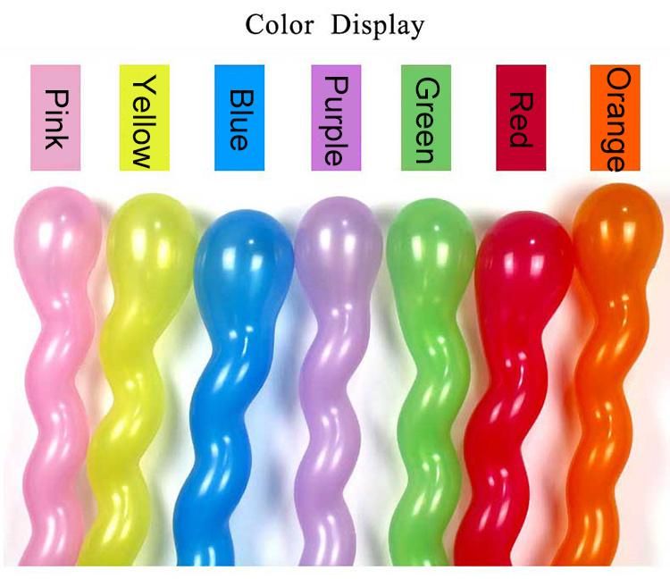 Mixed Colorful Kids Toy Screw Twisted Spiral Latex Balloons