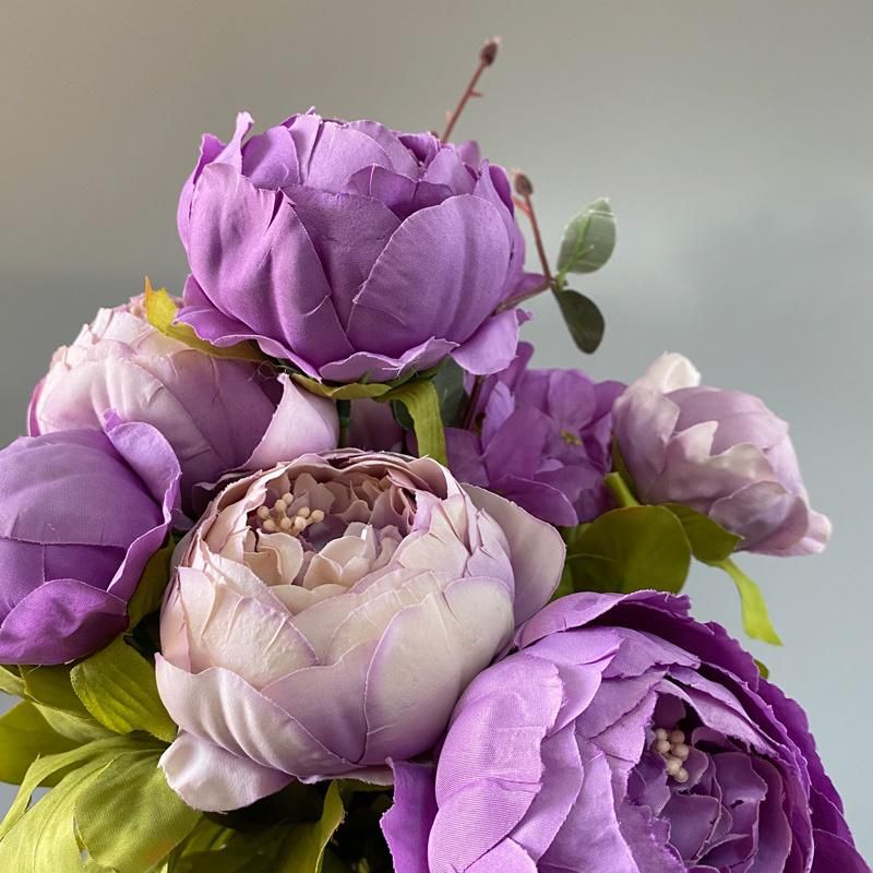 Factory Wholesale Luxury Artificial Peony Flower Bunches for Wedding Decoration