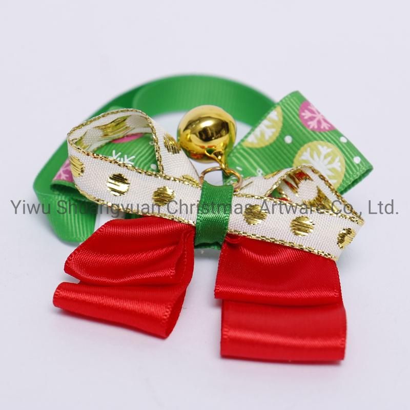 Christmas Pet Supplies Bowknot for Holiday Wedding Party Decoration Supplies Hook Ornament Craft Gifts