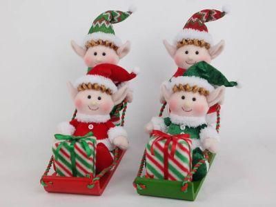 12 Inch Indoor &amp; Outdoor Plush Elf Christmas Decoration