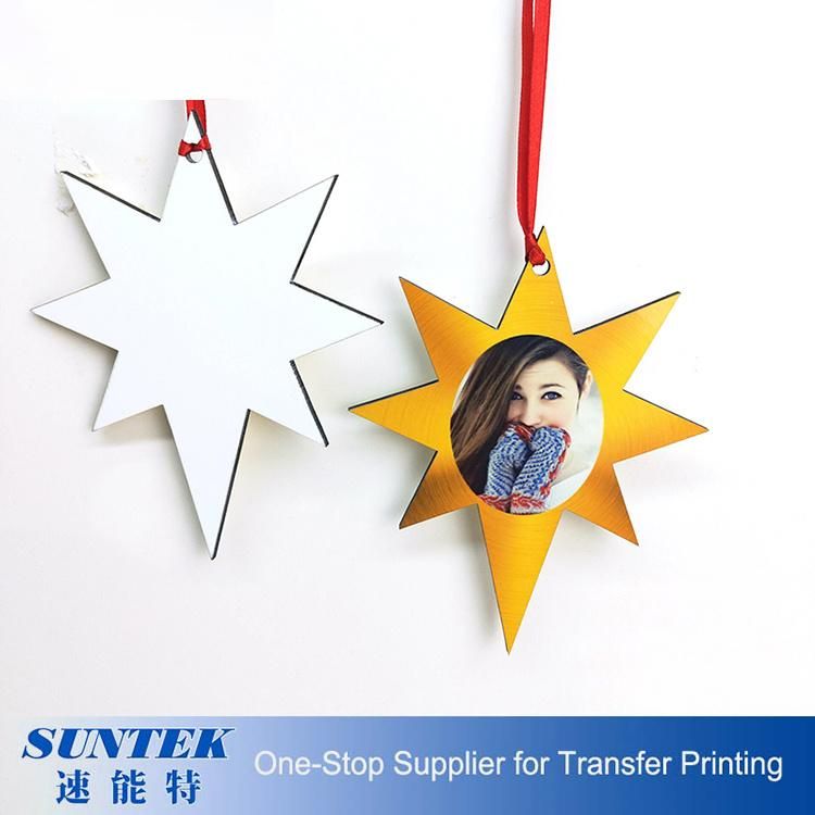 2020 New Product Sublimation Ornament Blank MDF Christmas Ornament Wooden Star Christmas Ornaments