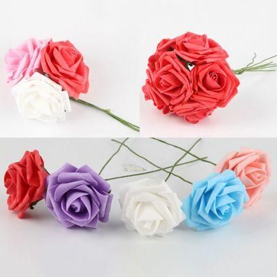 Popular Hot Selling 8cm Dia DIY PE Rose 25PCS/Box Foam Rose Artificial Flower