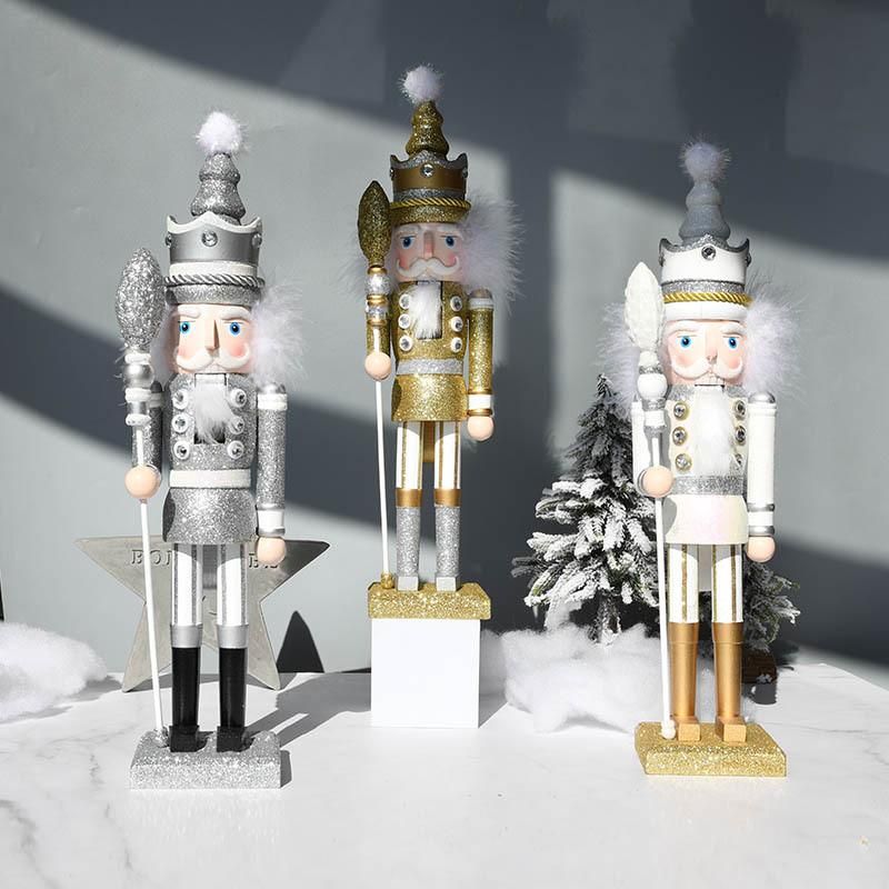 42cm Christmas Decorative Nutcracker, Handmade Wooden Traditional Festive Collectible Nutcracker