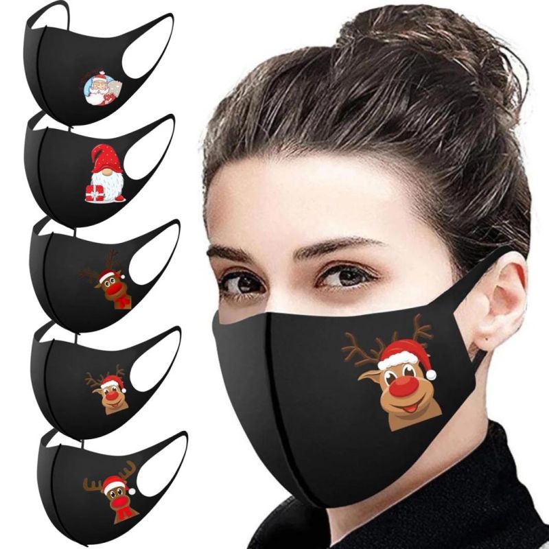 Wholesale Custom Logo Funny Washable Reusable Party Festival Cartoon Christmas Face Mask with a Variety of Customizable