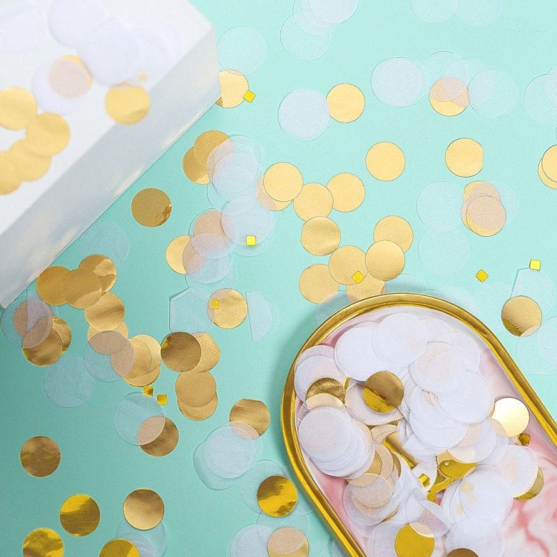 Circles Confetti Gold Pink and White Circles Confetti Table Scatter Paper Confetti